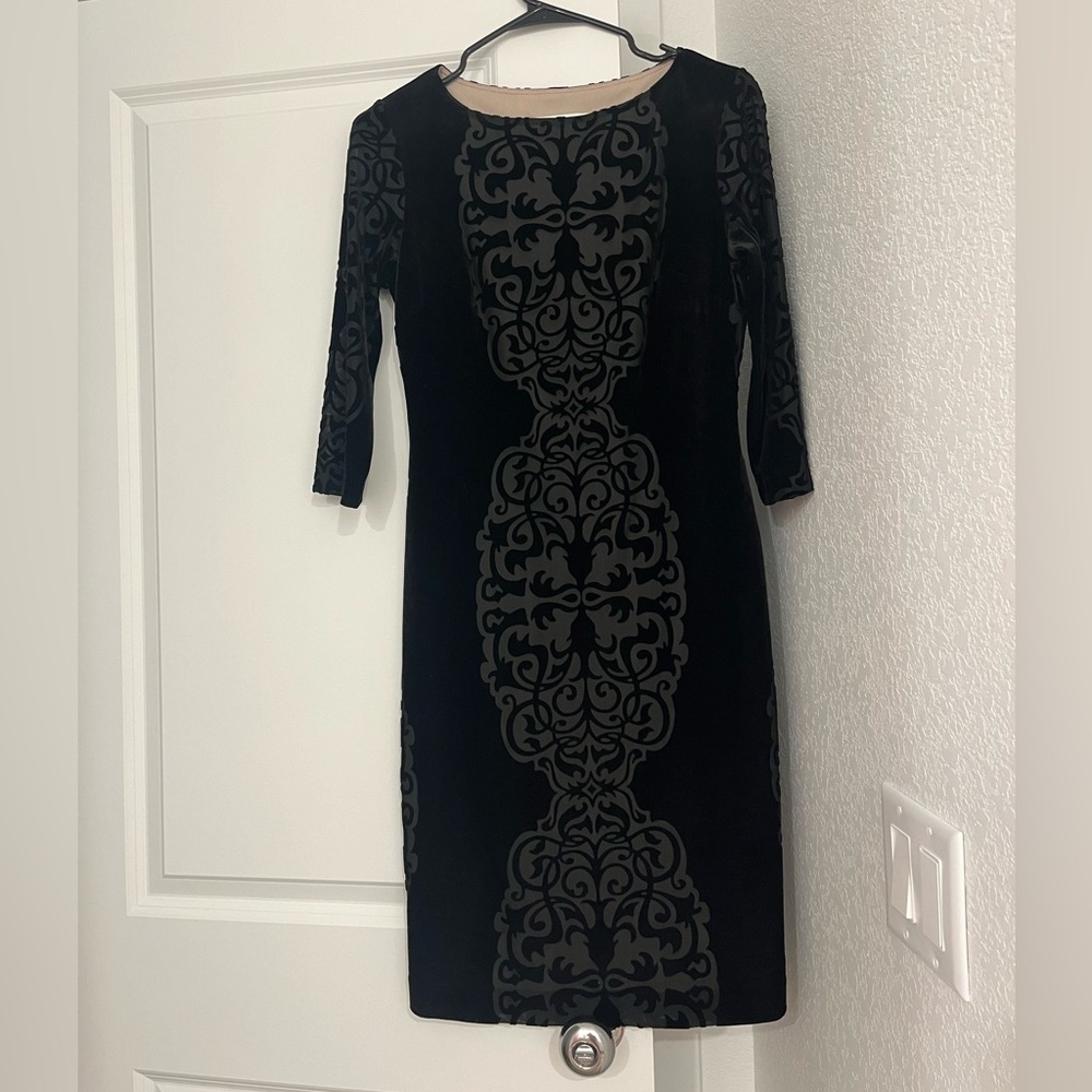 Black velvet patterned dress